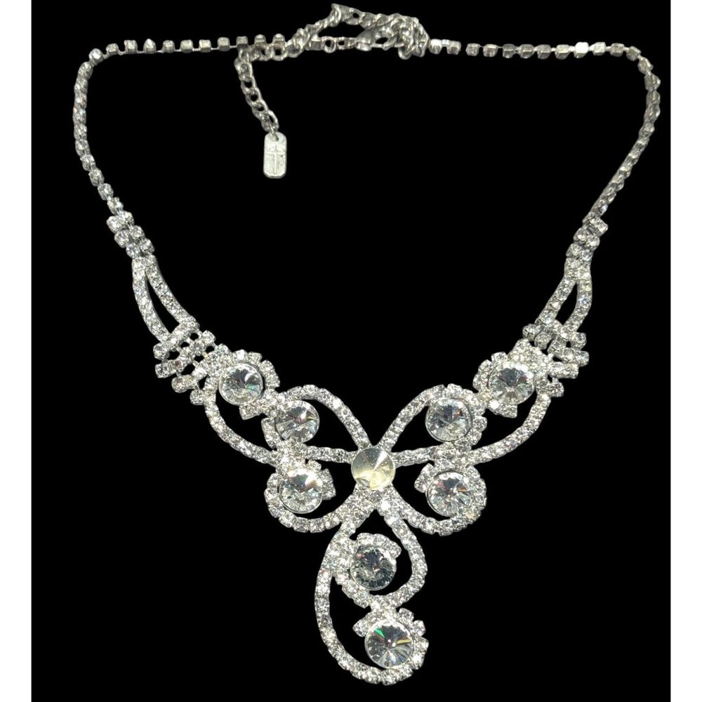 Christine Collection Floral Glam Bridal Pageant Necklace